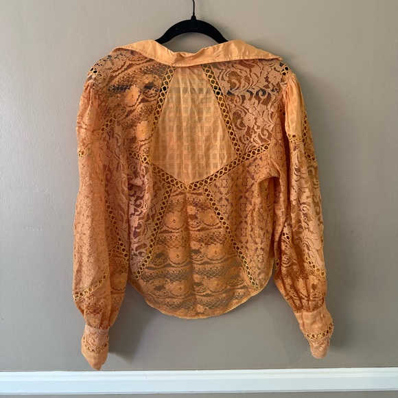Orange Lace Women's Top - Picture 4 of 4